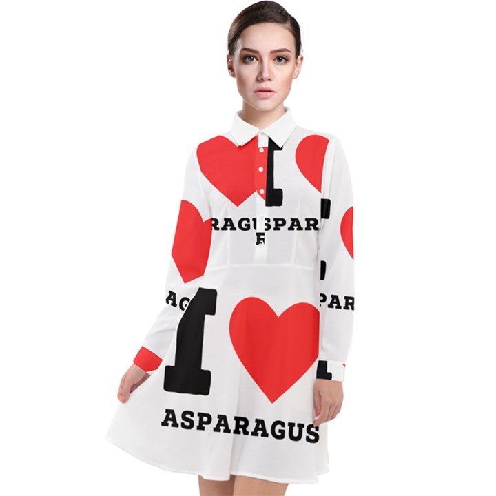 I love asparagus  Long Sleeve Chiffon Shirt Dress