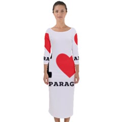 I Love Asparagus  Quarter Sleeve Midi Bodycon Dress by ilovewhateva