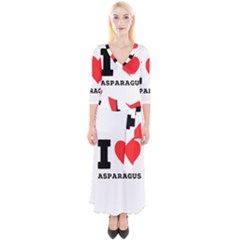 I Love Asparagus  Quarter Sleeve Wrap Maxi Dress by ilovewhateva