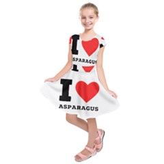 I Love Asparagus  Kids  Short Sleeve Dress by ilovewhateva