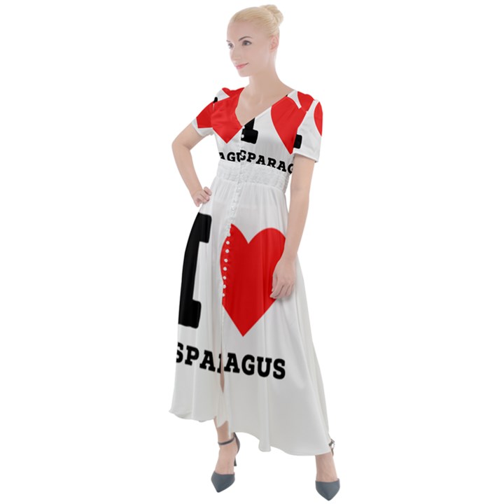 I love asparagus  Button Up Short Sleeve Maxi Dress