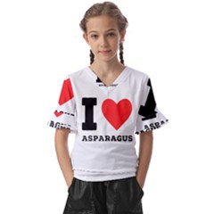 I Love Asparagus  Kids  V-neck Horn Sleeve Blouse by ilovewhateva