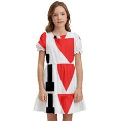 I Love Asparagus  Kids  Puff Sleeved Dress by ilovewhateva