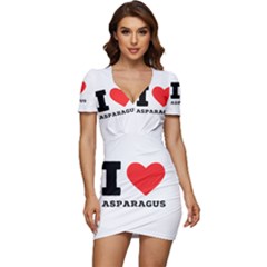 I Love Asparagus  Low Cut Cap Sleeve Mini Dress by ilovewhateva