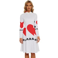 I Love Asparagus  Long Sleeve Shirt Collar A-line Dress by ilovewhateva