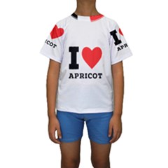 I Love Apricot  Kids  Short Sleeve Swimwear by ilovewhateva