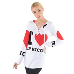 I Love Apricot  Tie Up Tee by ilovewhateva