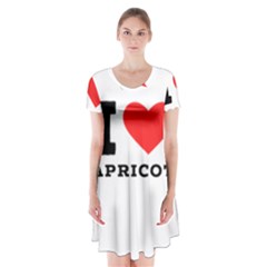 I Love Apricot  Short Sleeve V-neck Flare Dress by ilovewhateva