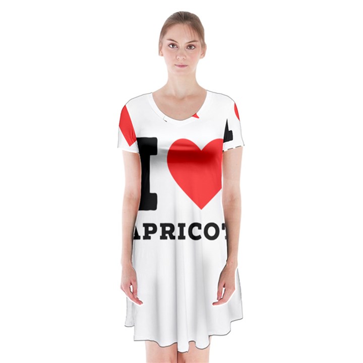 I love apricot  Short Sleeve V-neck Flare Dress