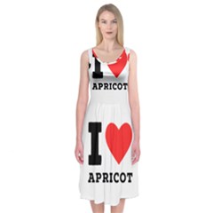 I Love Apricot  Midi Sleeveless Dress by ilovewhateva