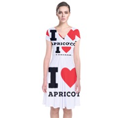 I Love Apricot  Short Sleeve Front Wrap Dress by ilovewhateva