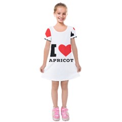 I Love Apricot  Kids  Short Sleeve Velvet Dress by ilovewhateva