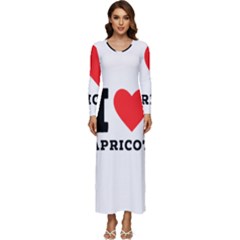 I Love Apricot  Long Sleeve Longline Maxi Dress by ilovewhateva