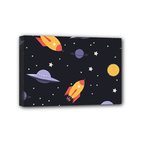 Cosmos Rockets Spaceships Ufos Mini Canvas 6  X 4  (stretched) by Cowasu