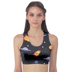 Cosmos Rockets Spaceships Ufos Sports Bra by Cowasu