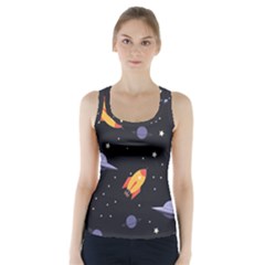 Cosmos Rockets Spaceships Ufos Racer Back Sports Top by Cowasu