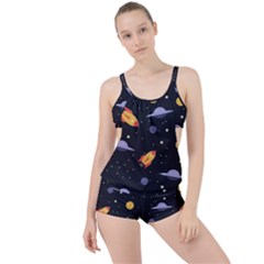 Cosmos Rockets Spaceships Ufos Boyleg Tankini Set  by Cowasu