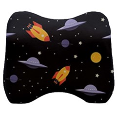 Cosmos Rockets Spaceships Ufos Velour Head Support Cushion by Cowasu