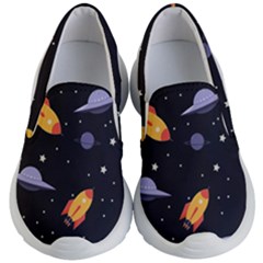 Cosmos Rockets Spaceships Ufos Kids Lightweight Slip Ons by Cowasu