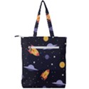 Cosmos Rockets Spaceships Ufos Double Zip Up Tote Bag View2