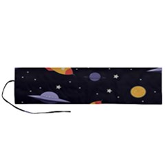 Cosmos Rockets Spaceships Ufos Roll Up Canvas Pencil Holder (l) by Cowasu