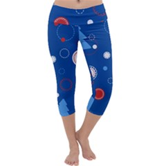 Christmas Pattern Tree Design Capri Yoga Leggings by Cowasu