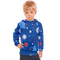 Christmas Pattern Tree Design Kids  Hooded Pullover by Cowasu