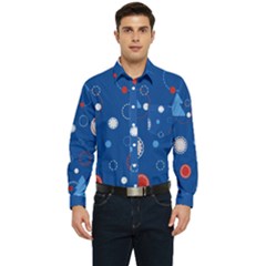 Christmas Pattern Tree Design Men s Long Sleeve Pocket Shirt  by Cowasu