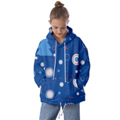 Christmas Pattern Tree Design Kids  Oversized Hoodie by Cowasu