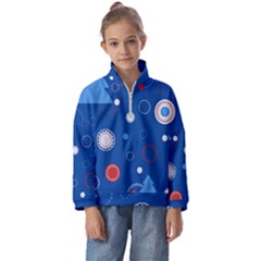 Christmas Pattern Tree Design Kids  Half Zip Hoodie by Cowasu