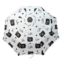 Cute Cameras Doodles Hand Drawn Folding Umbrellas by Cowasu