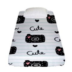 Cute Cameras Doodles Hand Drawn Fitted Sheet (single Size) by Cowasu