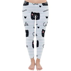 Cute Cameras Doodles Hand Drawn Classic Winter Leggings by Cowasu