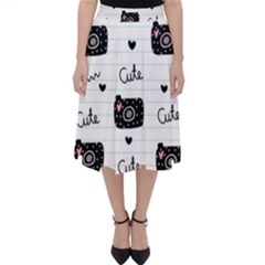 Cute Cameras Doodles Hand Drawn Classic Midi Skirt by Cowasu