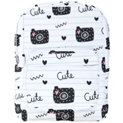 Cute Cameras Doodles Hand Drawn Full Print Backpack by Cowasu