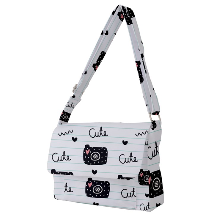 Cute Cameras Doodles Hand Drawn Full Print Messenger Bag (S)