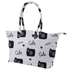 Cute Cameras Doodles Hand Drawn Canvas Shoulder Bag by Cowasu