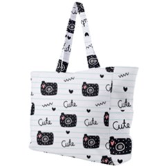 Cute Cameras Doodles Hand Drawn Simple Shoulder Bag by Cowasu