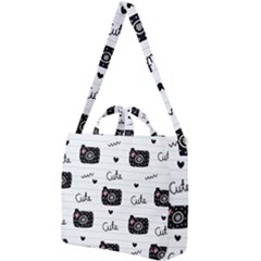 Cute Cameras Doodles Hand Drawn Square Shoulder Tote Bag by Cowasu