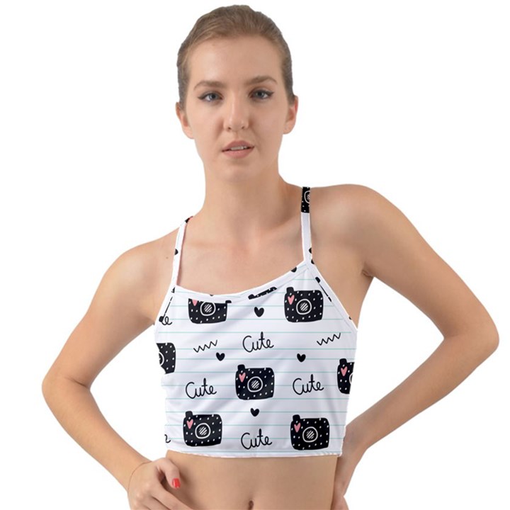 Cute Cameras Doodles Hand Drawn Mini Tank Bikini Top