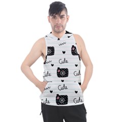 Cute Cameras Doodles Hand Drawn Men s Sleeveless Hoodie by Cowasu