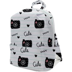 Cute Cameras Doodles Hand Drawn Zip Up Backpack by Cowasu