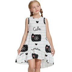 Cute Cameras Doodles Hand Drawn Kids  Frill Swing Dress by Cowasu