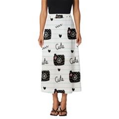 Cute Cameras Doodles Hand Drawn Classic Midi Chiffon Skirt