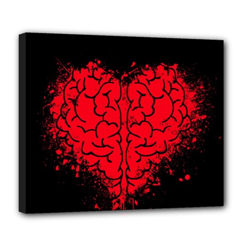 Heart Brain Mind Psychology Doubt Deluxe Canvas 24  X 20  (stretched) by Cowasu