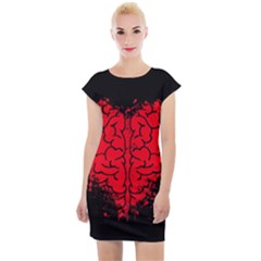 Heart Brain Mind Psychology Doubt Cap Sleeve Bodycon Dress by Cowasu