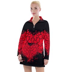 Heart Brain Mind Psychology Doubt Women s Long Sleeve Casual Dress by Cowasu