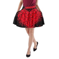 Heart Brain Mind Psychology Doubt A-line Pocket Skirt by Cowasu