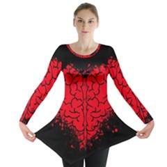 Heart Brain Mind Psychology Doubt Long Sleeve Tunic  by Cowasu