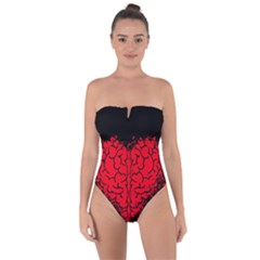 Heart Brain Mind Psychology Doubt Tie Back One Piece Swimsuit by Cowasu